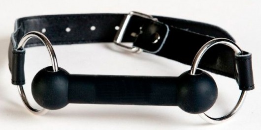 Чёрный кляп-трензель на кожаных ремешках - ToyFa - купить с доставкой во Владимире