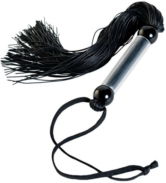 Черный мини-флоггер с резиновыми хвостами - 26 см. - ToyFa - купить с доставкой во Владимире