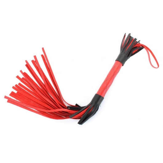 Красно-черная кожаная плётка - 51 см. - БДСМ Арсенал - купить с доставкой во Владимире