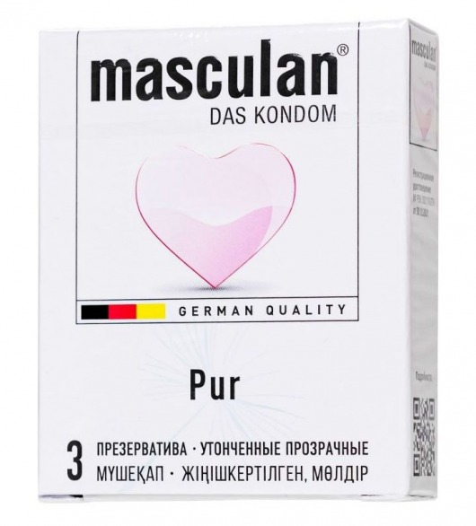 Супертонкие презервативы Masculan Pur - 3 шт. - Masculan - купить с доставкой во Владимире