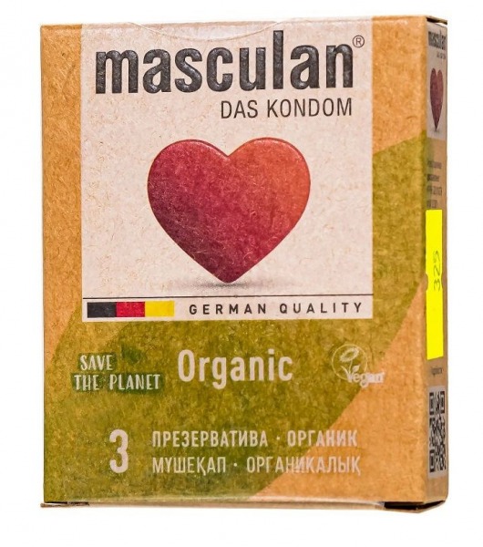 Экологически чистые презервативы Masculan Organic - 3 шт. - Masculan - купить с доставкой во Владимире