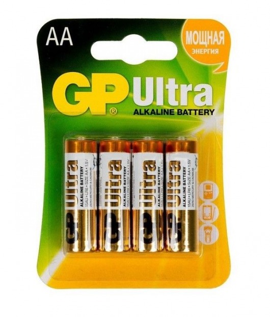 Батарейки алкалиновые GP Ultra Alkaline AA/LR6 - 4 шт. - Элементы питания - купить с доставкой во Владимире