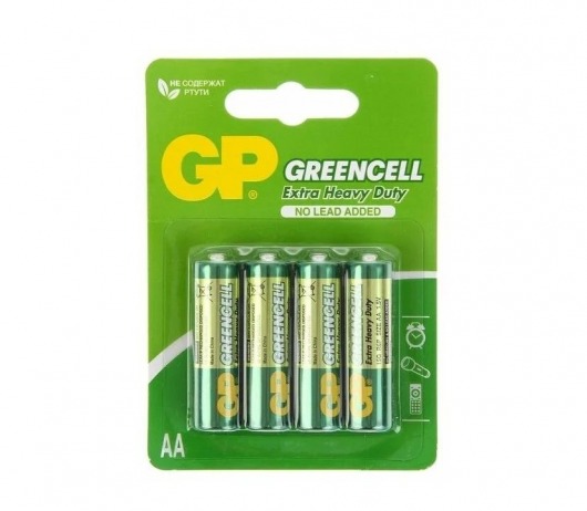 Батарейки солевые GP GreenCell AA/R6G - 4 шт. - Элементы питания - купить с доставкой во Владимире