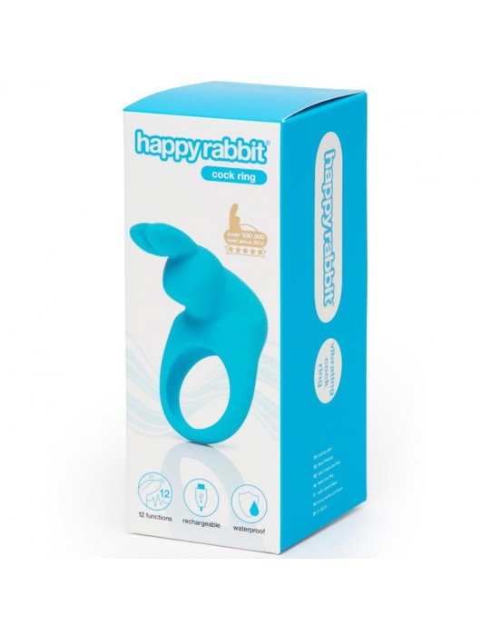 Голубое эрекционное виброкольцо Happy Rabbit Rechargeable Rabbit Cock Ring - Happy Rabbit - во Владимире купить с доставкой