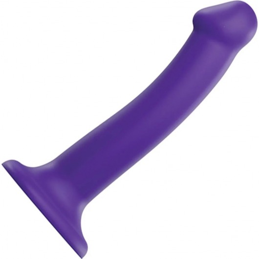 Фиолетовый фаллоимитатор-насадка Strap-On-Me Dildo Dual Density size M - 18 см. - Strap-on-me - купить с доставкой во Владимире