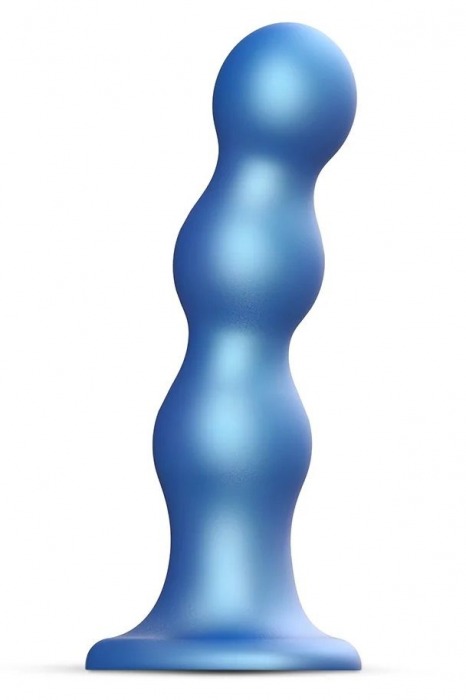 Голубая насадка Strap-On-Me Dildo Plug Balls size S - Strap-on-me - купить с доставкой во Владимире