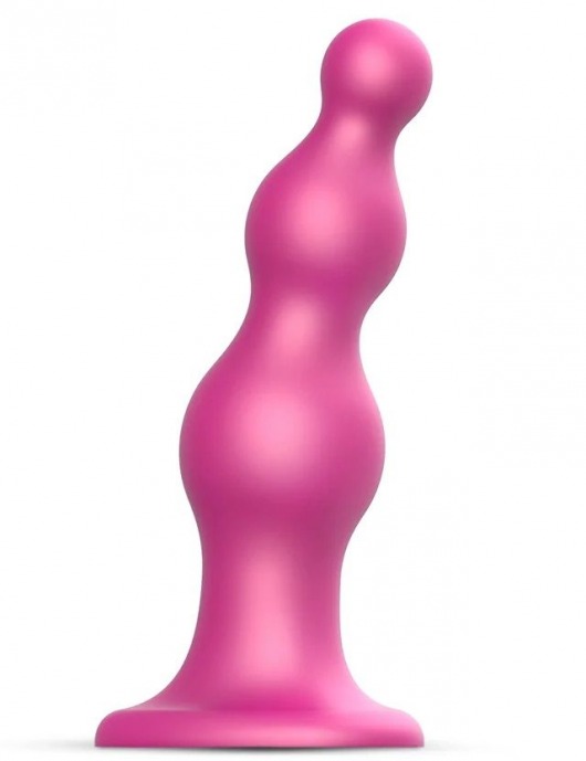 Розовая насадка Strap-On-Me Dildo Plug Beads size S - Strap-on-me - купить с доставкой во Владимире