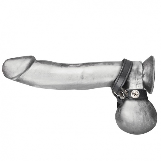 Разделитель мошонки из искусственной кожи на клепках 8 STYLE BALL DIVIDER - BlueLine - купить с доставкой во Владимире