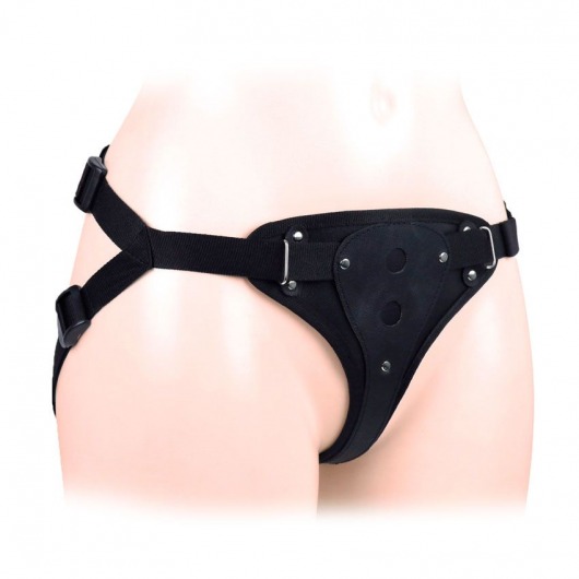 Черный пояс-трусики в комплекте с коннектором и насадкой - Notabu - купить с доставкой во Владимире