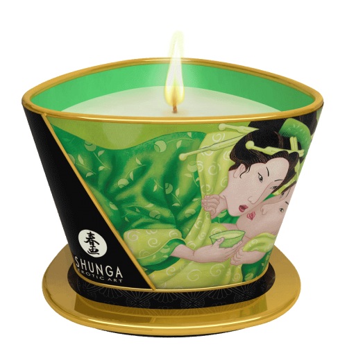 Массажная свеча Exotic Green Tea с ароматом зелёного чая - 170 мл. - Shunga - купить с доставкой во Владимире