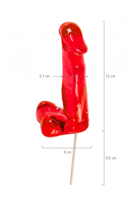 Красный леденец в форме члена со вкусом виски - 173 гр. - Sosuчki - купить с доставкой во Владимире