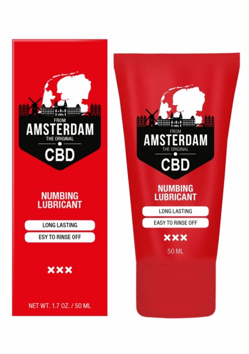 Пролонгирующий лубрикант Numbing CBD from Amsterdam - 50 мл. - Shots Media BV - купить с доставкой во Владимире