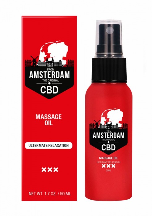 Стимулирующее массажное масло CBD from Amsterdam Massage Oil - 50 мл. - Shots Media BV - купить с доставкой во Владимире