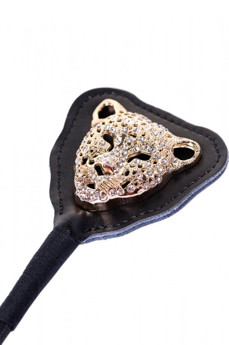 Чёрный стек с фигуркой леопарда на наконечнике - 21 см. - ToyFa - купить с доставкой во Владимире