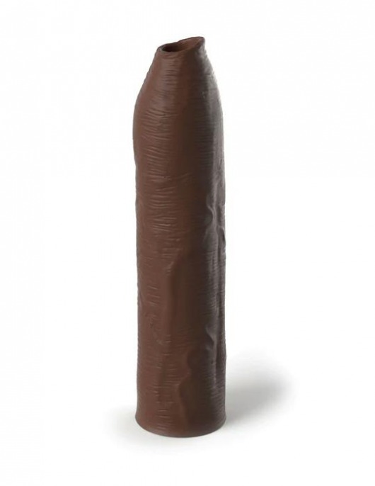 Коричневая насадка-удлинитель Uncut Silicone Penis Enhancer - 17,8 см. - Pipedream - во Владимире купить с доставкой