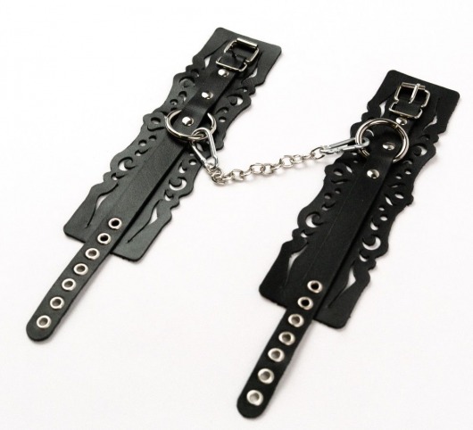 Узорчатые кожаные оковы с регулируемыми ремешками - Crazy Handmade - купить с доставкой во Владимире