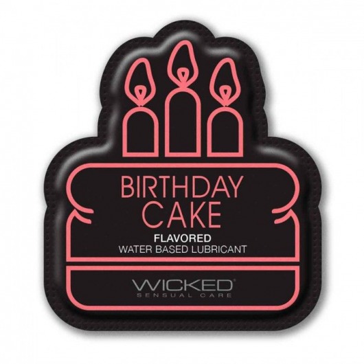 Лубрикант на водной основе со вкусом торта с кремом Wicked Aqua Birthday cake - 3 мл. - Wicked - купить с доставкой во Владимире