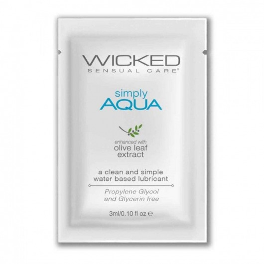 Легкий лубрикант на водной основе Wicked Simply AQUA - 3 мл. - Wicked - купить с доставкой во Владимире