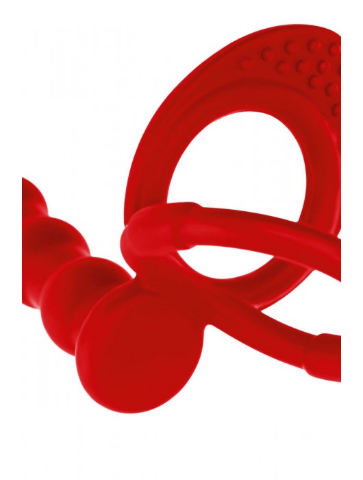 Красная насадка на пенис для двойного проникновения - 19,5 см. - ToyFa - купить с доставкой во Владимире