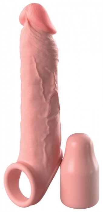 Телесная насадка-удлинитель 2 Inch Silicone X-tension with Strap - 20,3 см. - Pipedream - во Владимире купить с доставкой