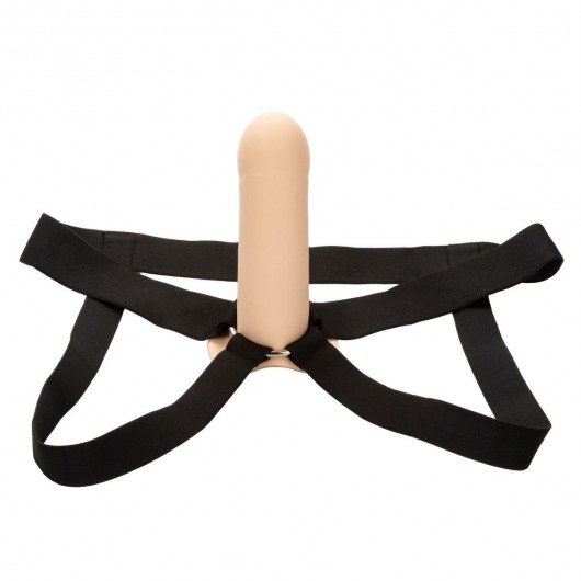 Телесный фаллопротез из силикона Extension with Harness - 15,75 см. - California Exotic Novelties - купить с доставкой во Владимире