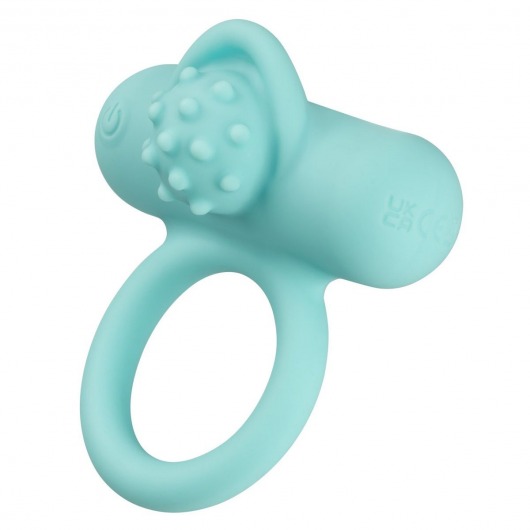 Аквамариновое эрекционное виброкольцо Silicone Rechargeable Nubby Lover’s Delight - California Exotic Novelties - во Владимире купить с доставкой