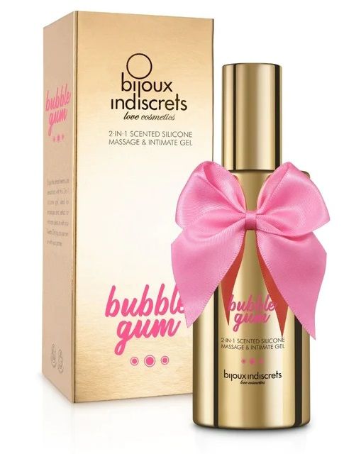 Гель с ароматом жвачки Bubblegum 2-in-1 Scented Silicone Massage And Intimate Gel - 100 мл. - Bijoux Indiscrets - купить с доставкой во Владимире