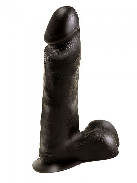 Чёрный дилдо на присоске - 19 см. - LOVETOY (А-Полимер) купить с доставкой в интернет-магазине Orgasmix во Владимире Чёрный дилдо на присоске - 19 см. - LOVETOY (А-Полимер)