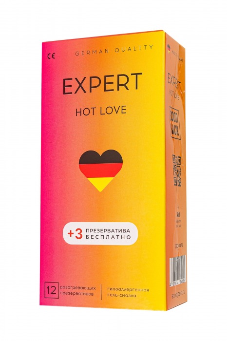 Презервативы EXPERT Hot Love с разогревающим эффектом - 12 шт.(+3 в подарок) - Expert - купить с доставкой во Владимире