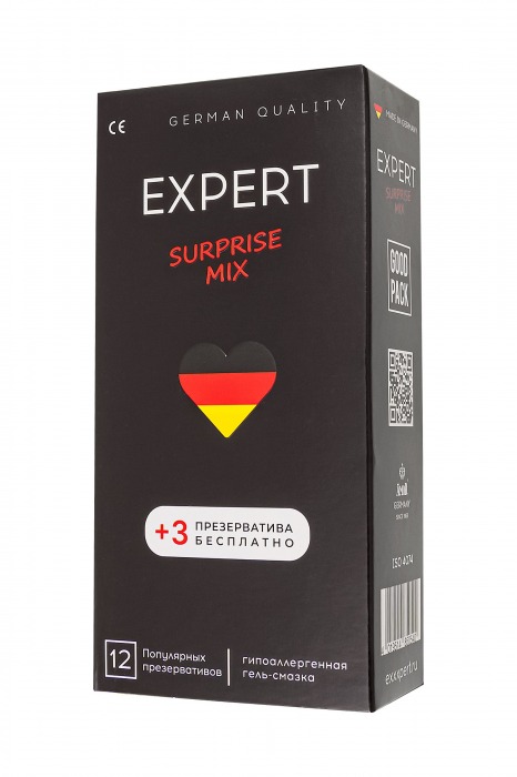 Презервативы EXPERT Surprise Mix - 12 шт.(+3 в подарок) - Expert - купить с доставкой во Владимире