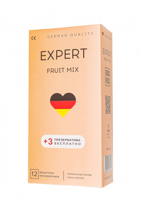 Ароматизированные презервативы EXPERT Fruit Mix - 12 шт.(+3 в подарок) - Expert - купить с доставкой во Владимире