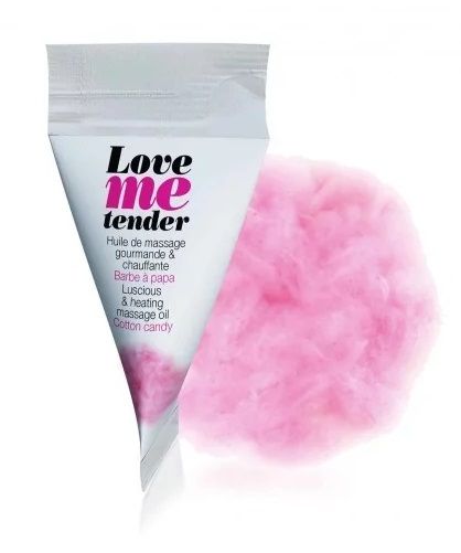 Съедобное согревающее массажное масло Love Me Tender Cotton Candy с ароматом сладкой ваты - 10 мл. - Love to Love - купить с доставкой во Владимире