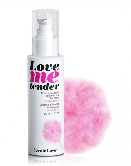 Съедобное согревающее массажное масло Love Me Tender Cotton Candy с ароматом сладкой ваты - 100 мл. - Love to Love - купить с доставкой во Владимире
