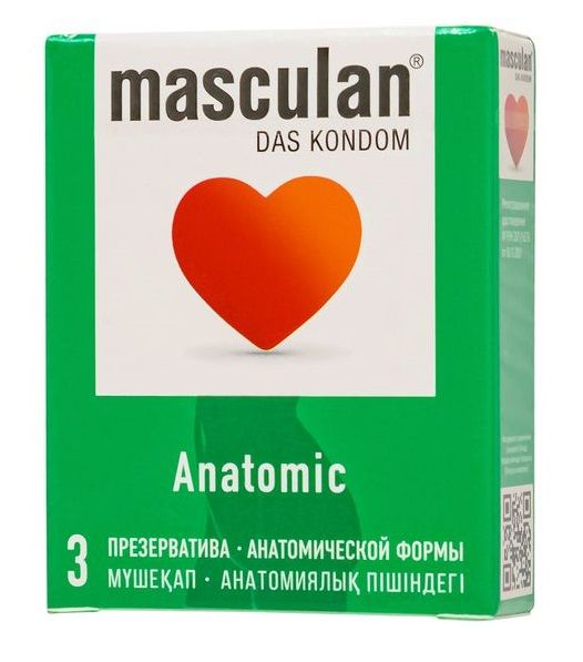 Презервативы анатомической формы Masculan Anatomic - 3 шт. - Masculan - купить с доставкой во Владимире