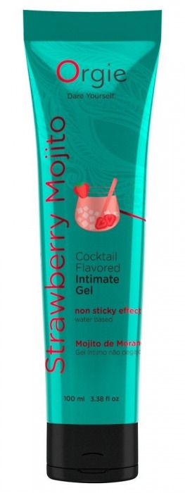 Съедобный интимный гель Orgie Lube Tube Cocktail Strawberry Mojito - 100 мл. - ORGIE - купить с доставкой во Владимире