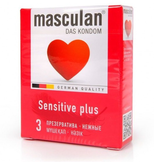 Презервативы Masculan Sensitive plus - 3 шт. - Masculan - купить с доставкой во Владимире