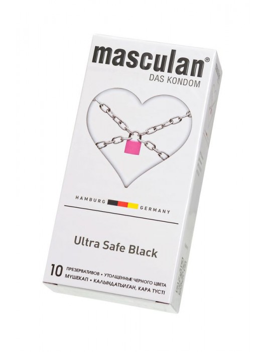 Ультрапрочные презервативы Masculan Ultra Safe Black - 10 шт. - Masculan - купить с доставкой во Владимире