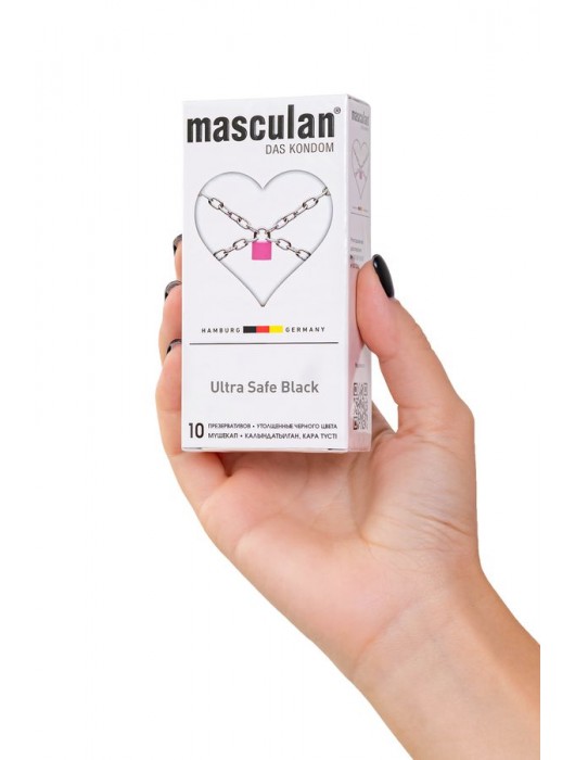 Ультрапрочные презервативы Masculan Ultra Safe Black - 10 шт. - Masculan - купить с доставкой во Владимире