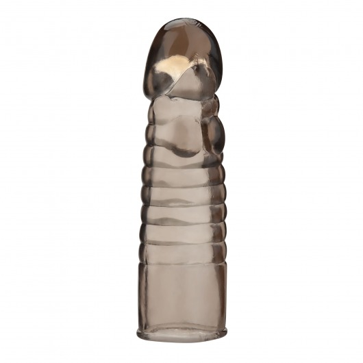 Дымчатая насадка-удлинитель Ribbed Realistic Penis Enhancing Sleeve Extension - 15,2 см. - BlueLine - во Владимире купить с доставкой