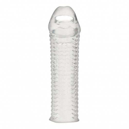 Текстурированная насадка на пенис Clear Textured Penis Enhancing Sleeve Extension - 16,5 см. - BlueLine - во Владимире купить с доставкой