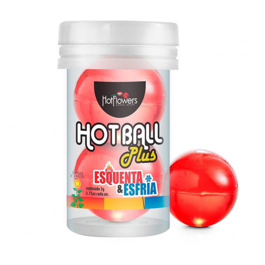 Лубрикант на масляной основе Hot Ball Plus с охлаждающе-разогревающим эффектом (2 шарика по 3 гр.) - HotFlowers - купить с доставкой во Владимире