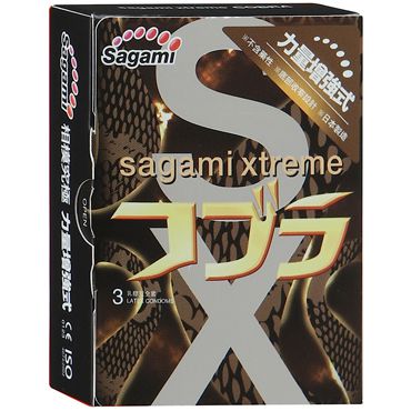 Суженные к основанию презервативы Sagami Xtreme COBRA - 3 шт. - Sagami - купить с доставкой во Владимире