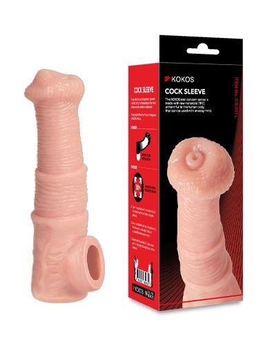 Телесная фантазийная насадка на член Cock Sleeve Size M - KOKOS - во Владимире купить с доставкой