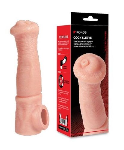 Телесная фантазийная насадка на член Cock Sleeve Size L - KOKOS - во Владимире купить с доставкой