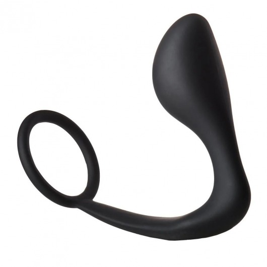 Черное эрекционное кольцо с анальной пробкой Anal Plug With Cockring - Dream Toys - во Владимире купить с доставкой