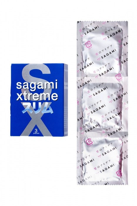 Розовые презервативы Sagami Xtreme FEEL FIT 3D - 3 шт. - Sagami - купить с доставкой во Владимире