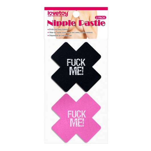 Набор из 2 пар пэстисов Cross Pattern Nipple Pasties - Lovetoy - купить с доставкой во Владимире