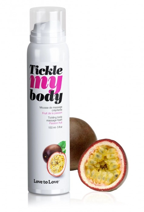Массажная хрустящая пенка Tickle my body с ароматом маракуйи - 150 мл. - Love to Love - купить с доставкой во Владимире