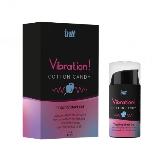 Жидкий вибратор Vibration Cotton Candy с ароматом сахарной ваты - 15 мл. - INTT - купить с доставкой во Владимире