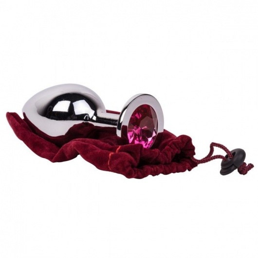Большой стальной плаг с розовым кристаллом Pink Bubble Gum - 9,5 см. - Erotic Fantasy - купить с доставкой во Владимире